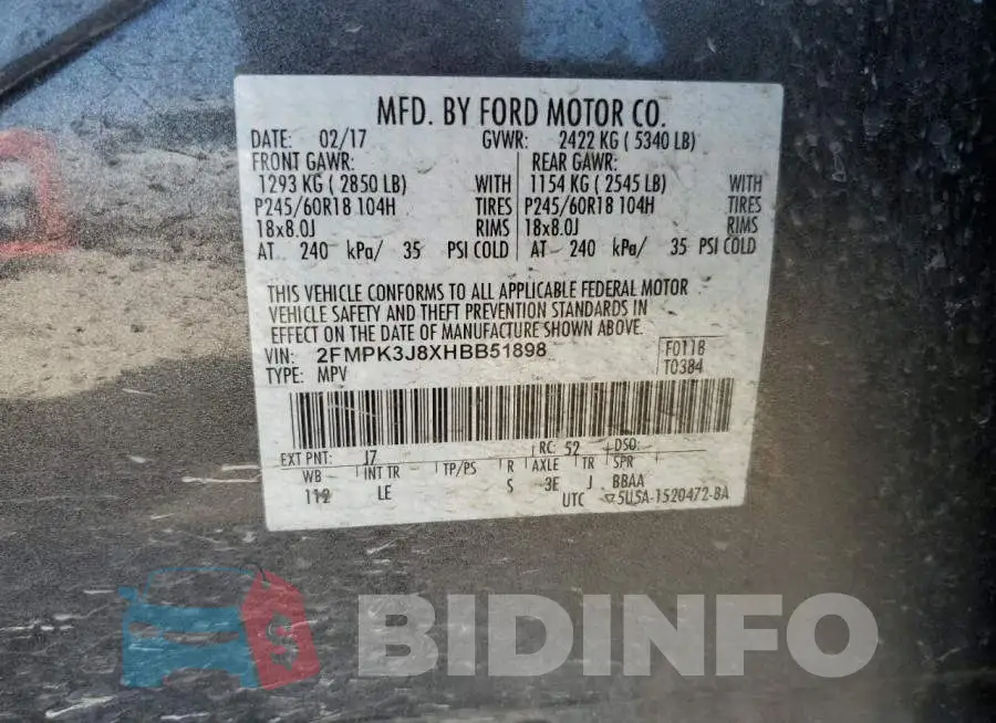 2FMPK3J8XHBB51898 Photo# 13