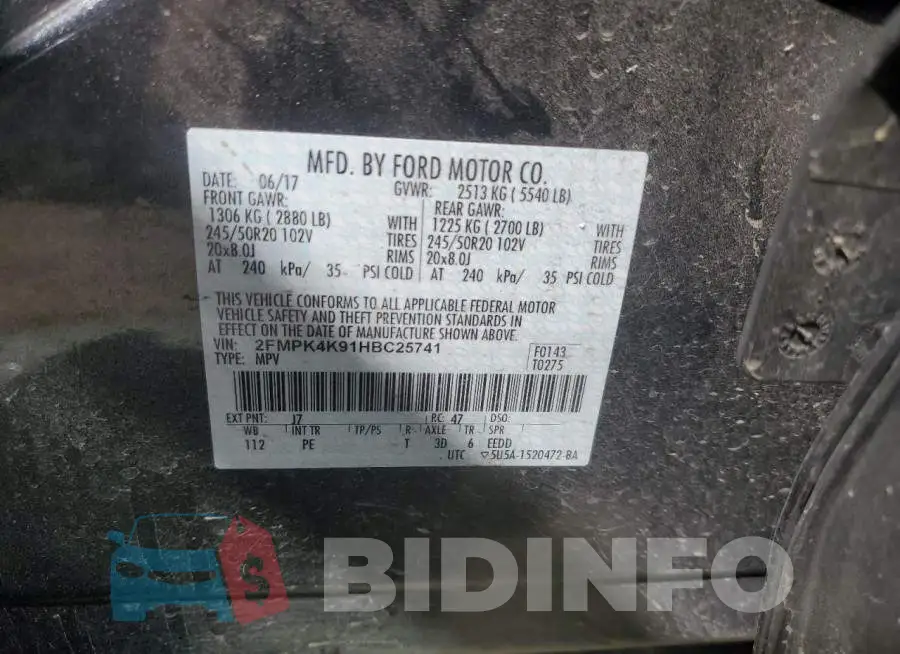 2FMPK4K91HBC25741 Photo# 12