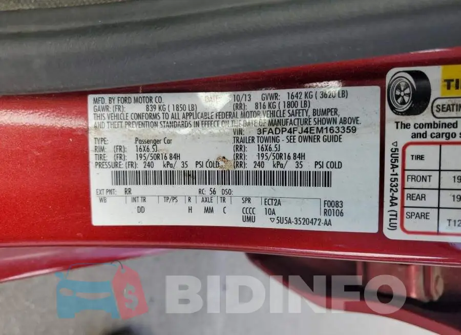 3FADP4FJ4EM163359 Photo# 12