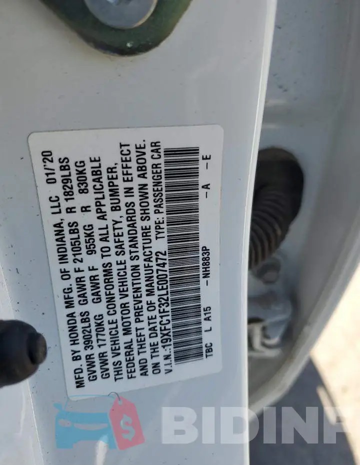 19XFC1F32LE007472 Photo# 12