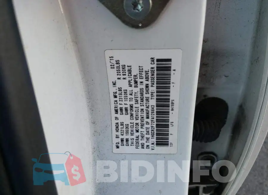 1HGCR2F72FA126643 Photo# 12