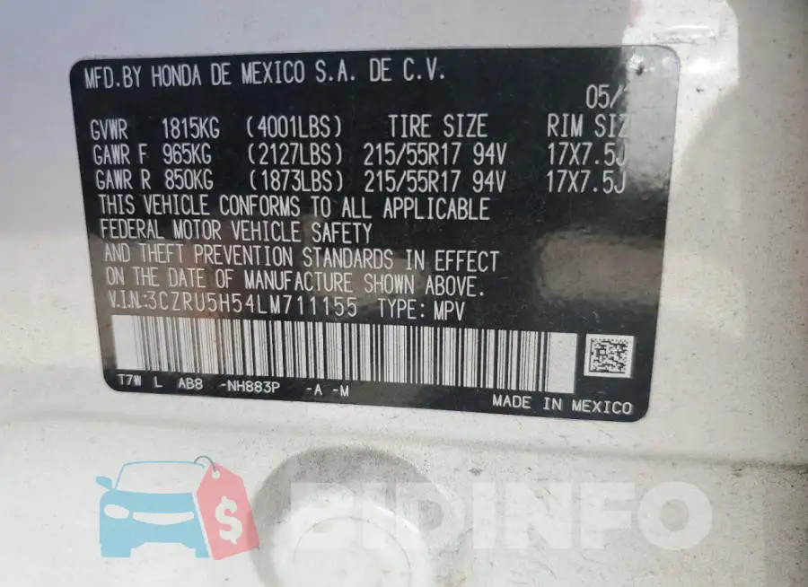 3CZRU5H54LM711155 Photo# 14