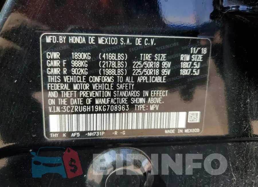 3CZRU6H19KG708963 Photo# 12
