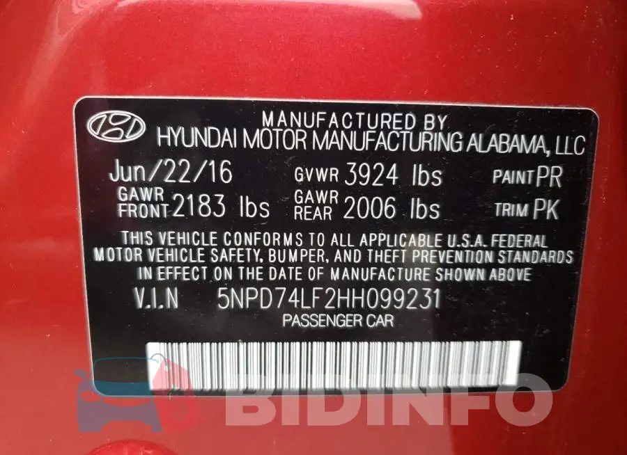 5NPD74LF2HH099231 Photo# 12