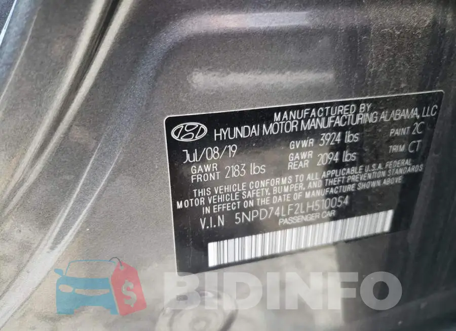 5NPD74LF2LH510054 Photo# 13