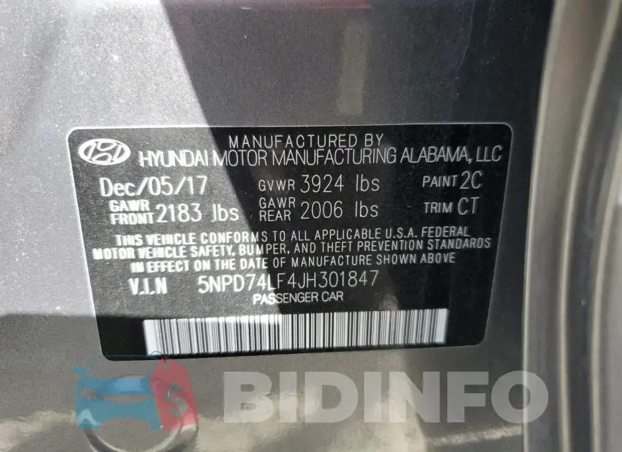 5NPD74LF4JH301847 Photo# 13