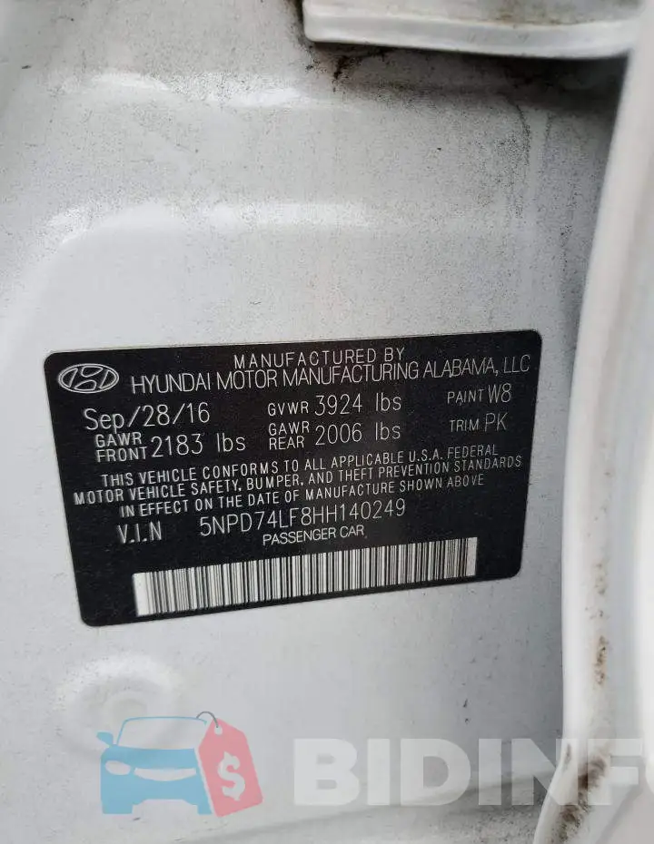 5NPD74LF8HH140249 Photo# 12