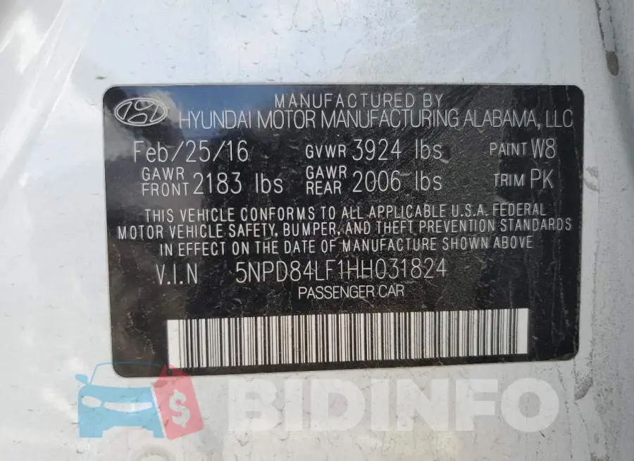 5NPD84LF1HH031824 Photo# 13