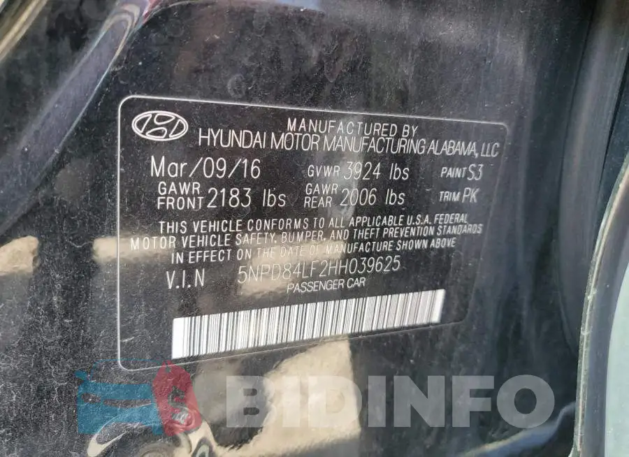 5NPD84LF2HH039625 Photo# 13