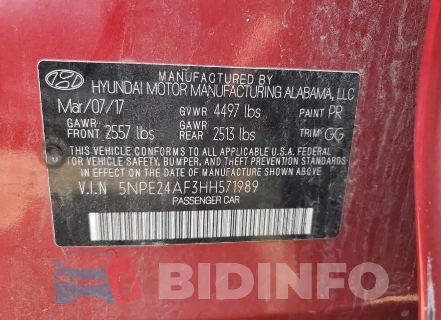 5NPE24AF3HH571989 Photo# 13