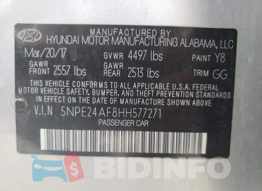 5NPE24AF8HH577271 Photo# 12