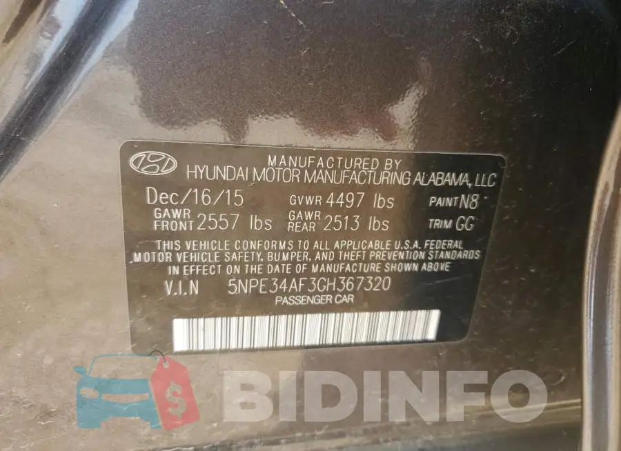 5NPE34AF3GH367320 Photo# 12