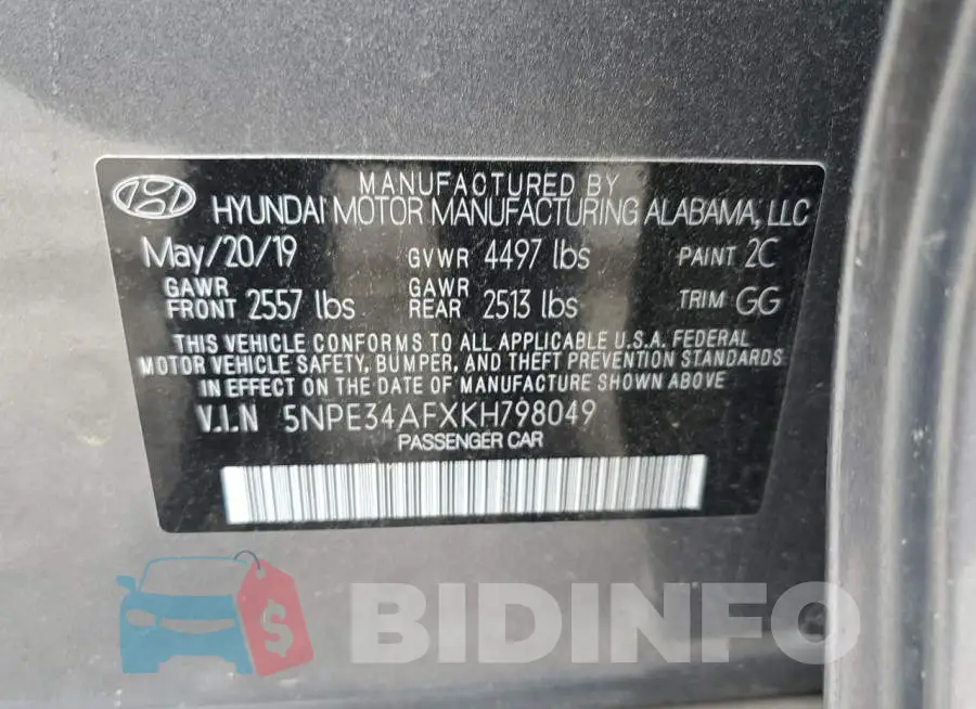 5NPE34AFXKH798049 Photo# 12