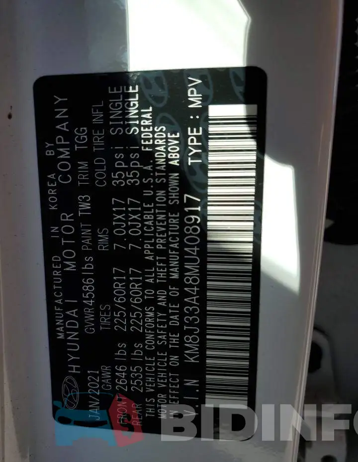 KM8J33A48MU408917 Photo# 14
