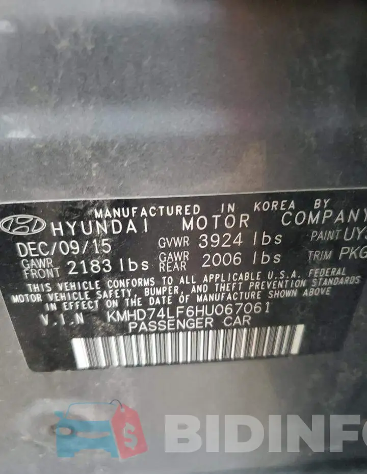 KMHD74LF6HU067061 Photo# 12