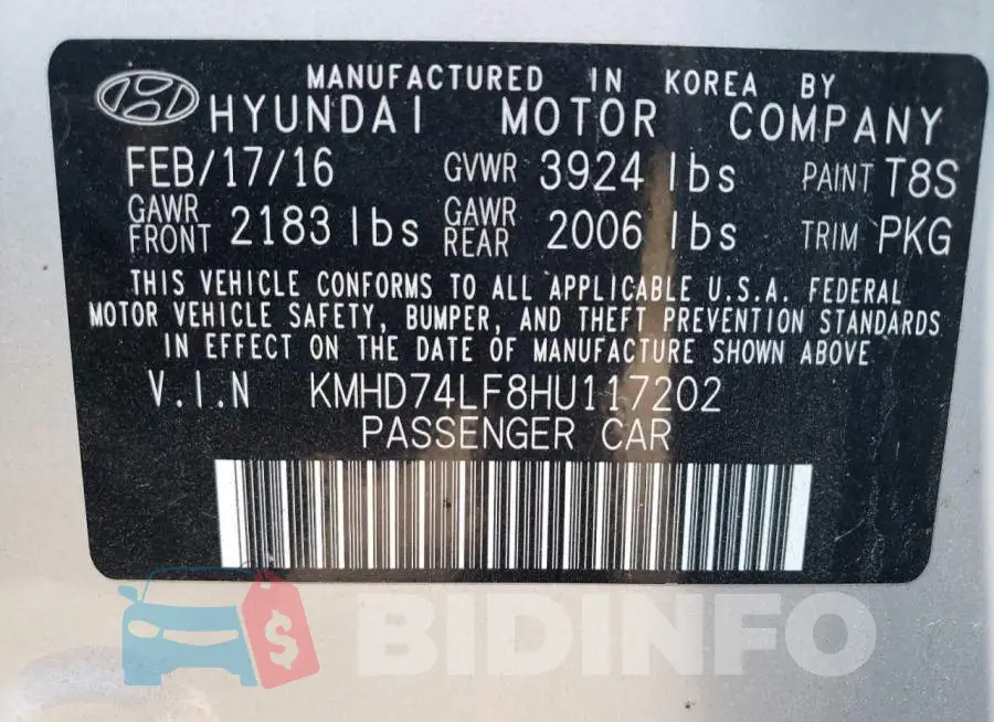 KMHD74LF8HU117202 Photo# 12