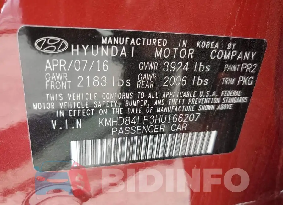 KMHD84LF3HU166207 Photo# 12