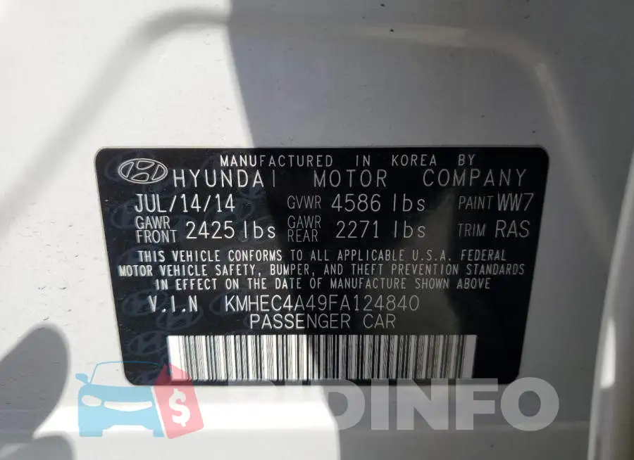 KMHEC4A49FA124840 Photo# 12