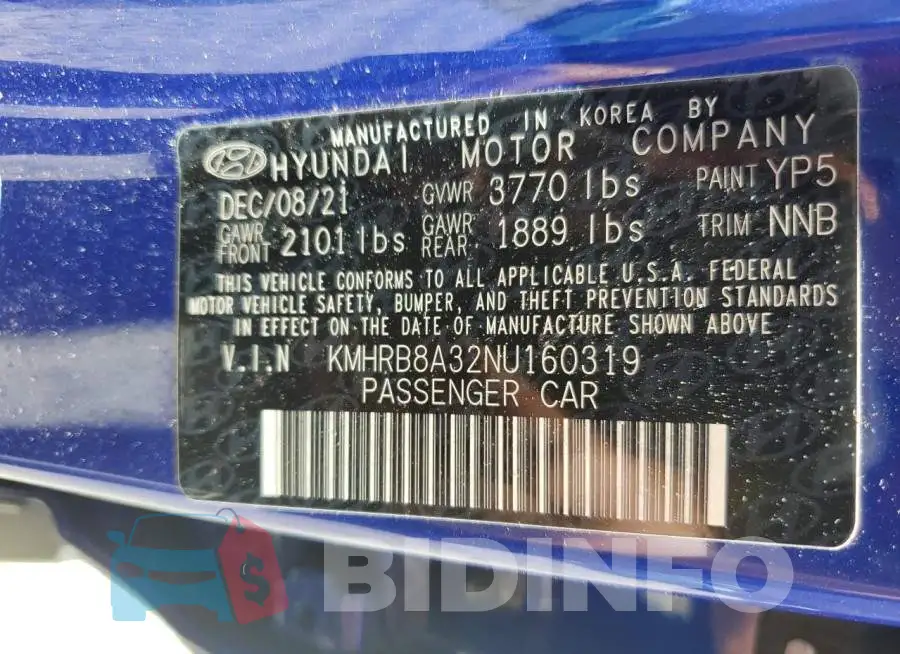 KMHRB8A32NU160319 Photo# 14
