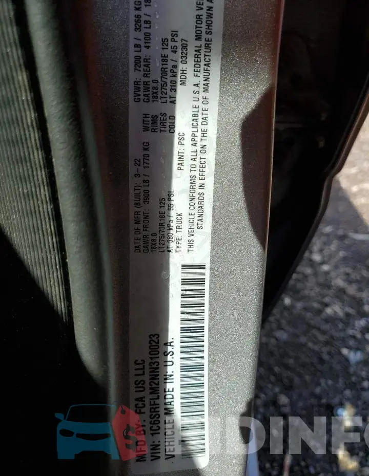 1C6SRFLM2NN310023 Photo# 12