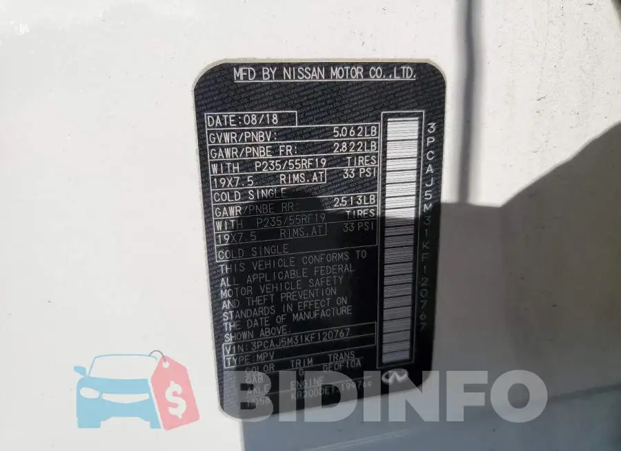 3PCAJ5M31KF120767 Photo# 14
