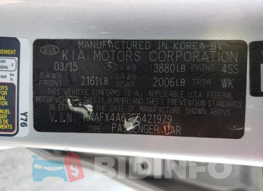 KNAFX4A67F5421979 Photo# 12