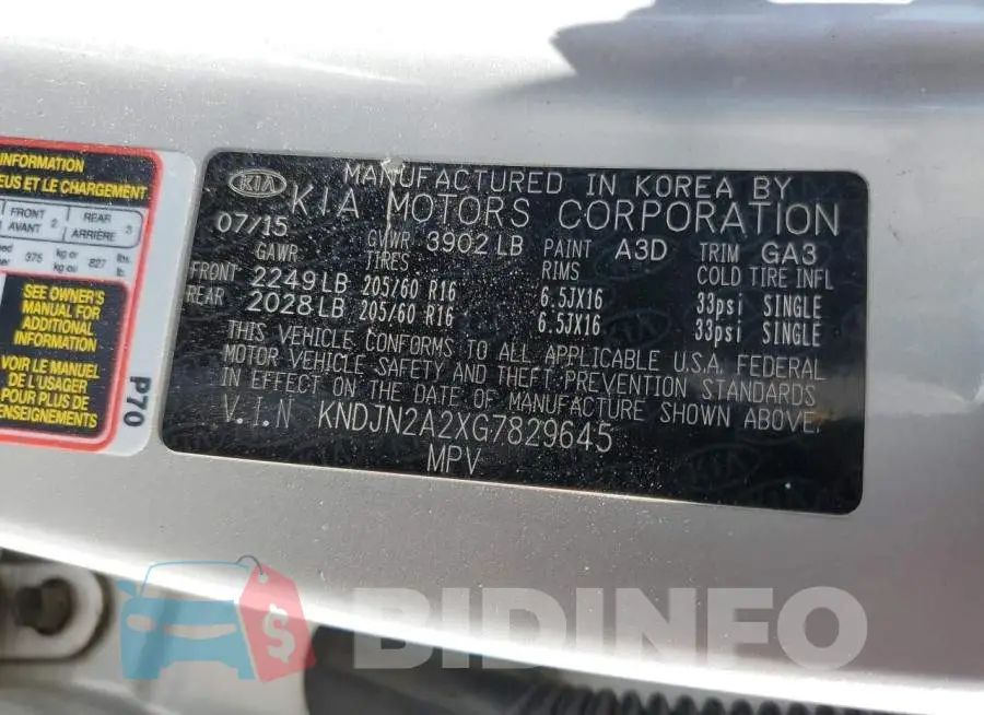 KNDJN2A2XG7829645 Photo# 12