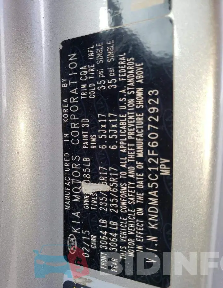 KNDMA5C12F6072923 Photo# 12