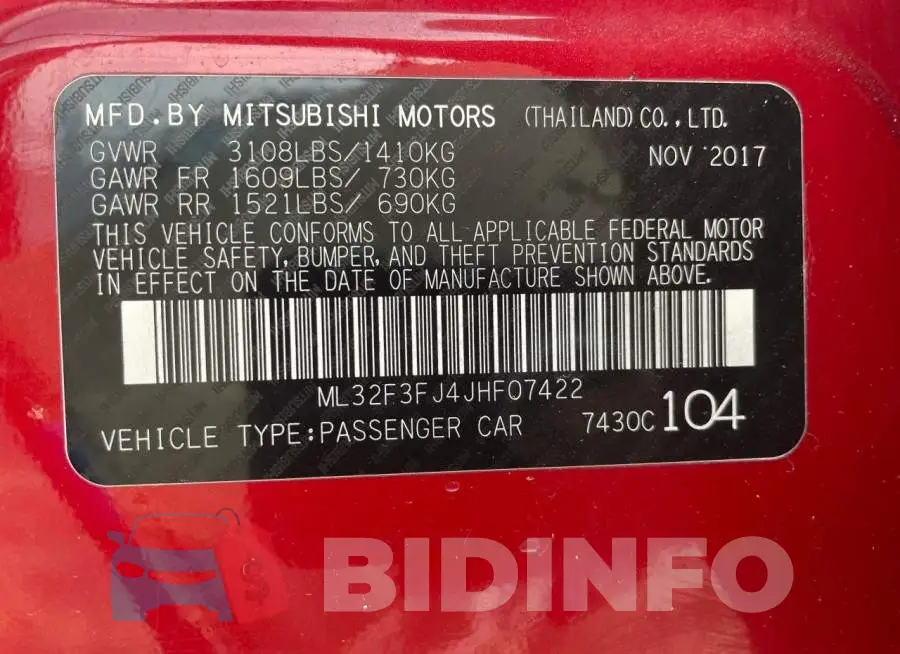 ML32F3FJ4JHF07422 Photo# 10