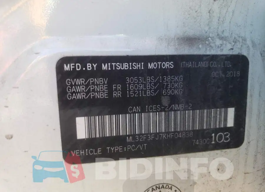 ML32F3FJ7KHF04838 Photo# 12