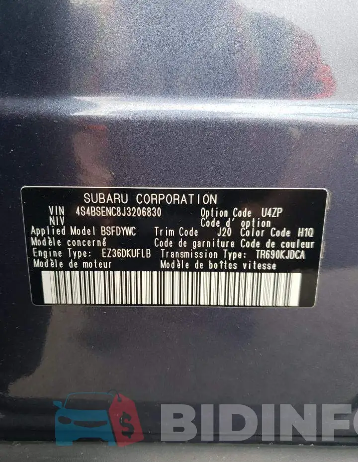 4S4BSENC8J3206830 Photo# 13