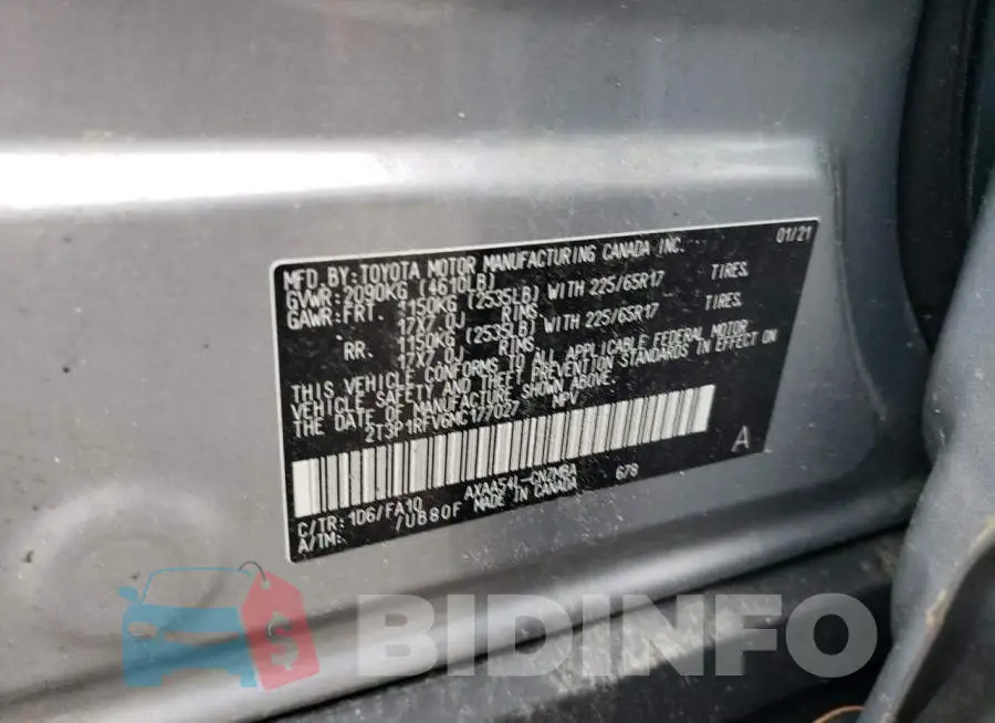 2T3P1RFV6MC177027 Photo# 13