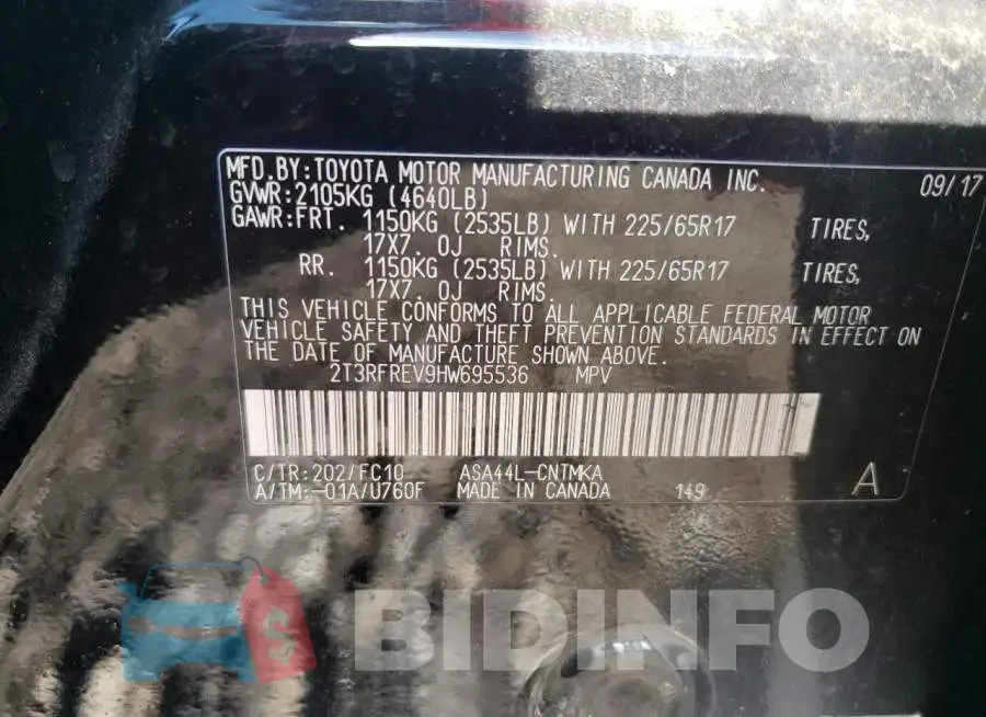 2T3RFREV9HW695536 Photo# 13