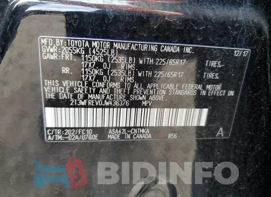 2T3WFREV0JW436376 Photo# 14