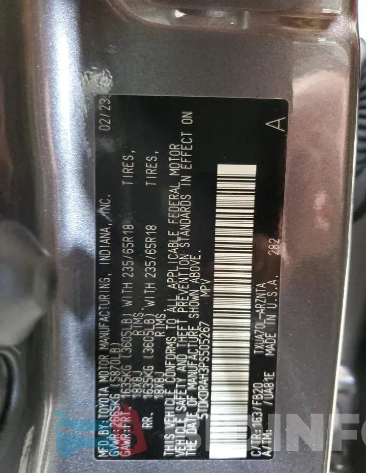 5TDKDRAH3PS505267 Photo# 14