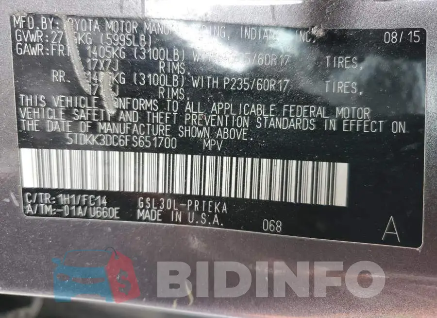 5TDKK3DC6FS651700 Photo# 13