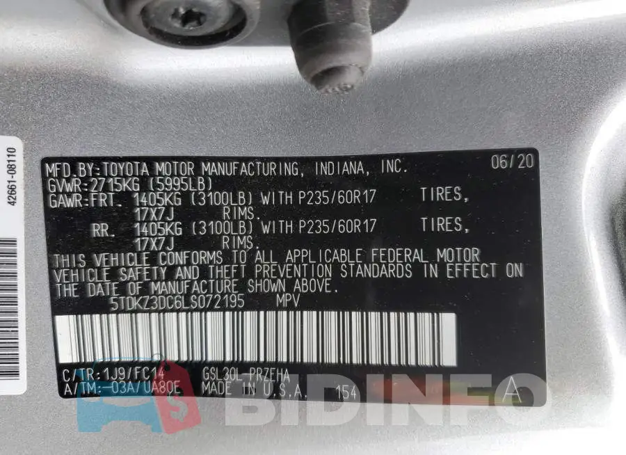 5TDKZ3DC6LS072195 Photo# 13