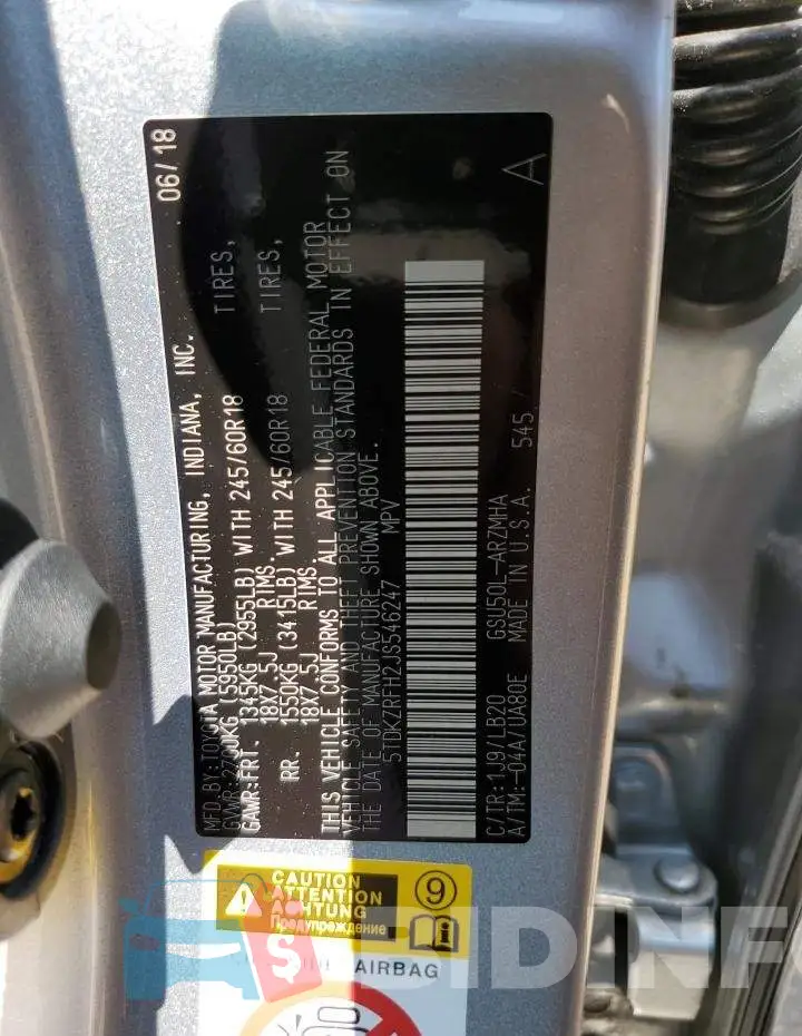 5TDKZRFH2JS546247 Photo# 13