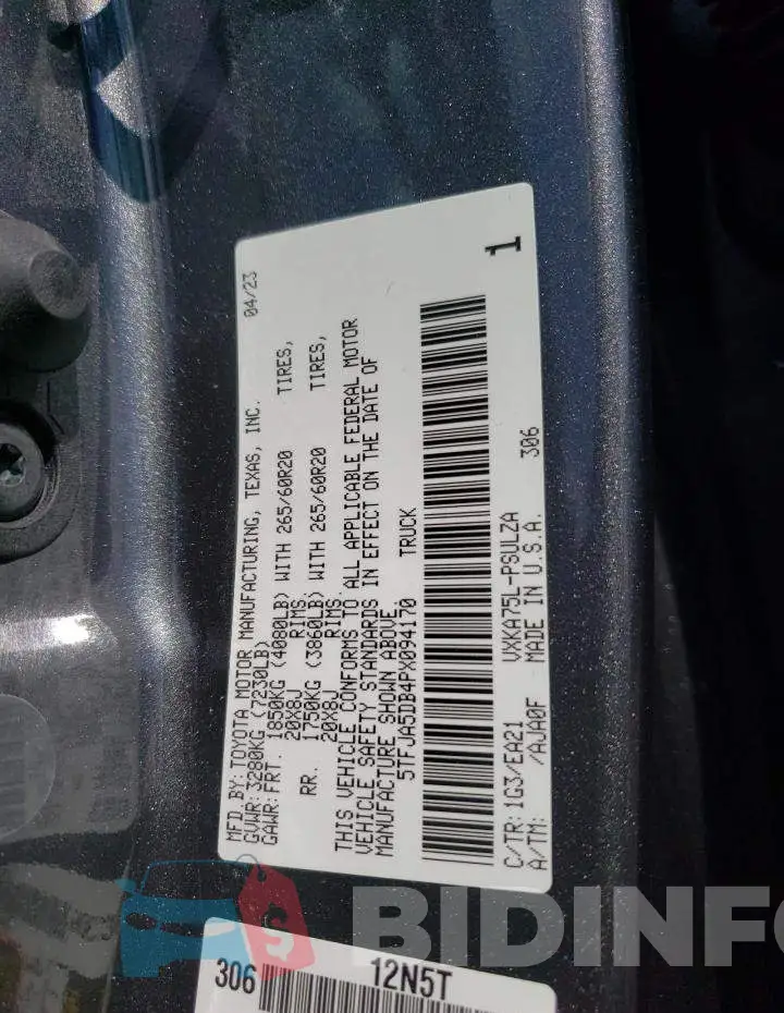 5TFJA5DB4PX094170 Photo# 12