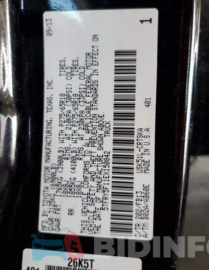 5TFRY5F11EX150842 Photo# 12