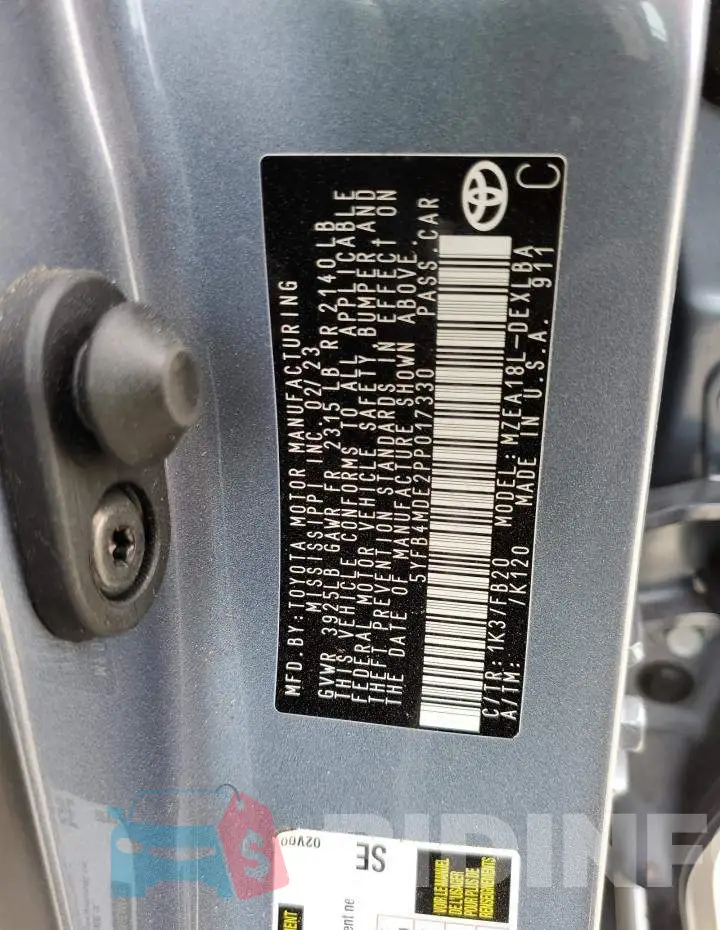 5YFB4MDE2PP017330 Photo# 12
