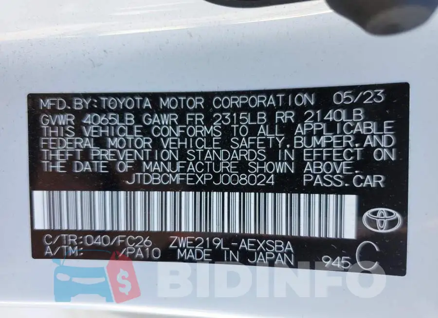JTDBCMFEXPJ008024 Photo# 12
