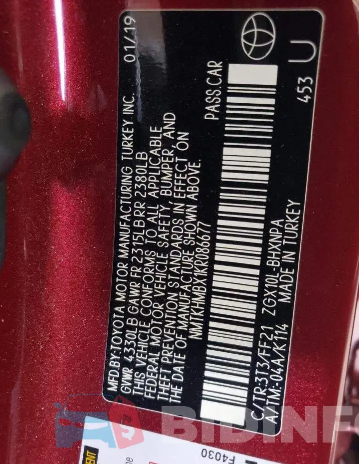 NMTKHMBX1KR086677 Photo# 13