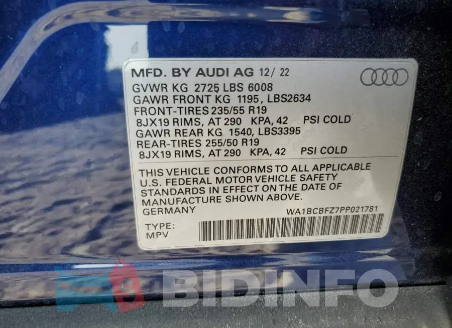 WA1BCBFZ7PP021781 Photo# 13