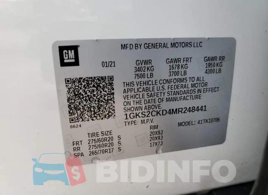 1GKS2CKD4MR248441 Photo# 13