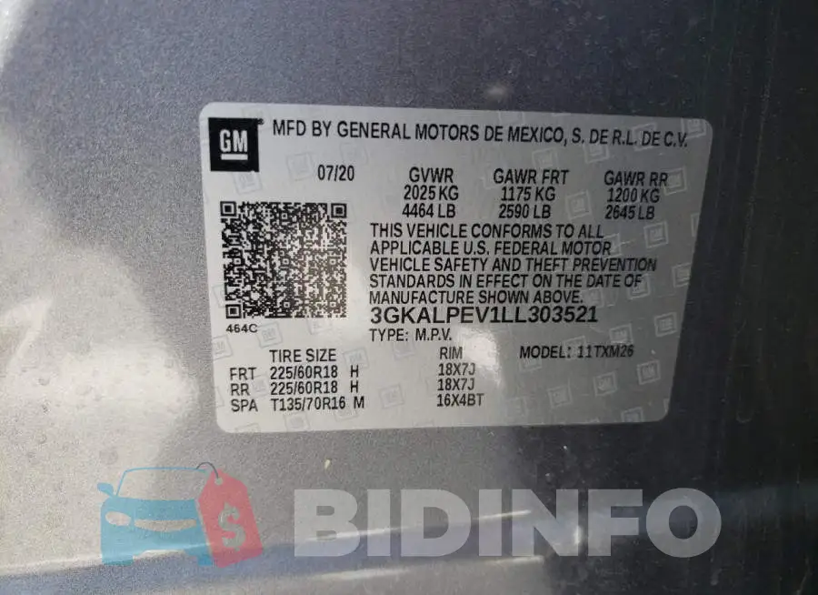 3GKALPEV1LL303521 Photo# 13