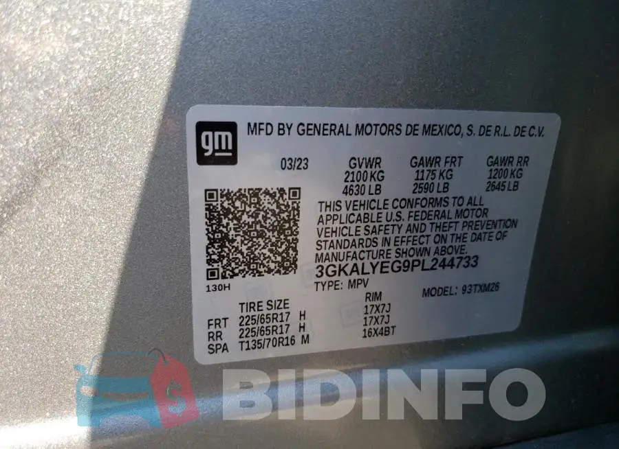 3GKALYEG9PL244733 Photo# 13