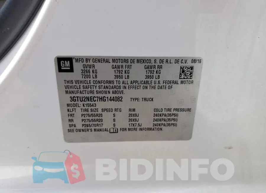 3GTU2NEC7HG144082 Photo# 12