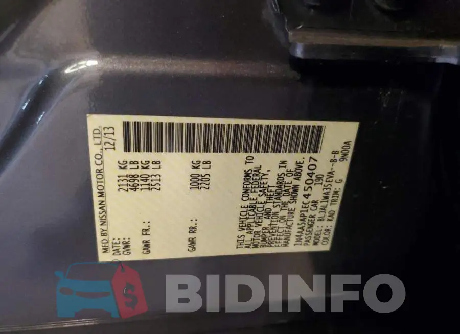 1N4AA5AP1EC450407 Photo# 12