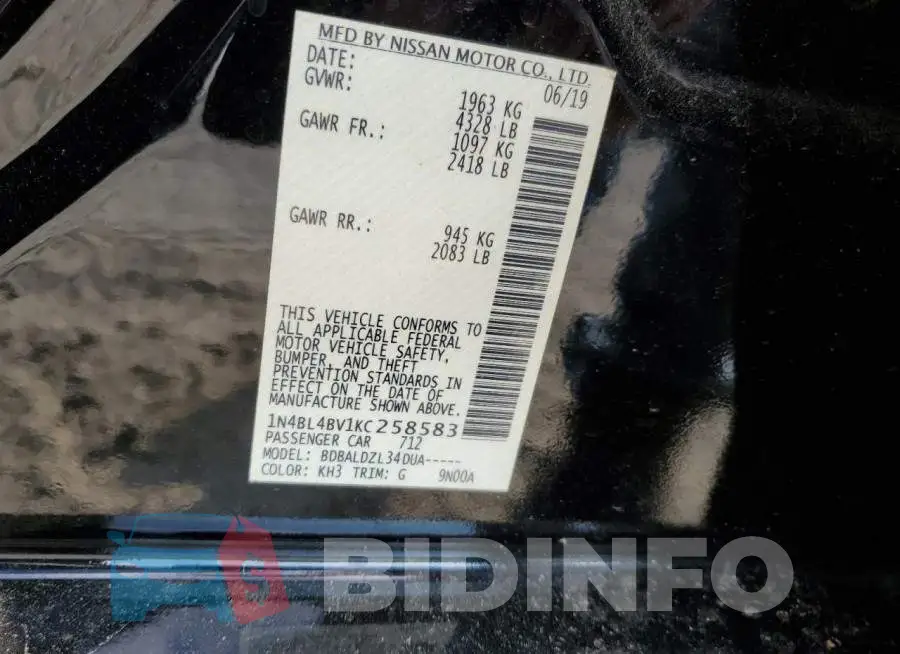 1N4BL4BV1KC258583 Photo# 13